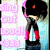 Pixelated character with black hair and red eyes holds a microphone, pink text reads 'check out my new mic' on left side.