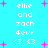 Pixelated text and symbols on a cyan background with pink starbursts, arranged in two vertical