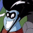 Pixelated cartoon character with blue skin and black hair in six distinct expressions across a
