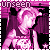 Pixelated animated buddy icon featuring a pink-haired character in two side-by-side frames with