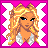Pixel art of a blonde woman with blue eyes and silver clothing against pink background, paired with text reading YOU KNOW YOU WANT ME