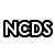 Black and white pixelated text 'NCDS' with a small circular symbol inside the second letter, set against a plain background.
