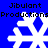Blue background with four white snowflake icons arranged in a , each displaying slight variations in pixel structure and orientation