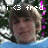 Pixelated image of a person with light brown hair and blue clothing, overlaid with white text reading 'i <3 fred' on the left side.