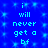 Blue background with light blue pixelated text repeating 'i will never get a bf' in two vertical