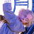 Pixelated static image of two figures in blue attire with a musical note symbol, likely from a retro digital animation context.