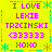 A bright yellow background displays a of identical text-based icons with pink and green pixelated elements, arranged in four quadrants