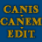 Static pixel art image with three lines of yellow text on a solid blue background, each line separated by small dots.
