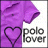 A static pixelated icon shows a purple shirt with a heart outline on the left and 'polo lover' text on the right against a white background.