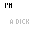 Animated pixel art sequence showing text fragments forming 'I'M A DICK' then transitioning to 'ADDICTED TO YOU', with partial letter disappearances and reappearances across frames.