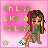 Pixel art of a girl with long brown hair and sunglasses on her head, wearing a green top and shorts, sitting on a pink background with green text "chillin like a villain" and a green star.