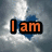 Cloudy sky background with blue heart-shaped holes and pixelated text in orange, green, yellow, blue, and red.
