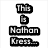 A pixelated image with text blocks reading 'This is Nathan Kress. He is MINE!!! All MINE!!!' next to a blurred portrait of a smiling person.