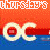 Animated contact sheet of a 3x3 grid showing sequential frames of an orange, blue, and red graphic with "thursday's" text repeating above each row and "OC" symbols below.