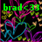 Green text reads 'brad<33i love you so much!' over a black background with colorful heart outlines and small yellow shapes.
