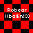 Pixelated red and black checkered background with white text reading "Robear ((ballin!!!))" in four distinct arrangements.