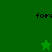 Green pixelated icon with repeated 'for' text fragments and two green star symbols on a solid green background.