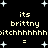 Pixelated text and star shapes on a black background with repeated phrases.
