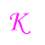 Pixelated character with blonde hair and blue top, pink text letters K e l i above, partial body views on blue background.