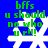 Green text on blue background with white snowflake symbols, displaying 'bffs u should no who u r!!!' in pixelated font.