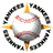 A 5-frame animated contact sheet showing a baseball icon with rotating motion, surrounded by text in a circular pattern on a white background.