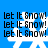 Blue background with white snowflake shapes and repeated black text 'let It Snow!' in a pattern