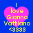 Four identical pixelated pink hearts on blue background with yellow text reading "I love Gianna Vattilano <3333".