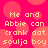 Pixelated text on a bright pink background with overlapping red circles, repeating the phrase "Me and Abbie can crank dat soulja boy" in light yellow letters.