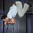 Pixelated image of a person in white shirt and gray pants leaning against dark vertical bars, with blue background text reading "Don't you just hate puking?" and other phrases.