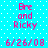 Pixelated text on a cyan background with white dots, showing 'Bre and Ricky' and '6/26/08' in pink and blue hues across two