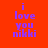 Four display the text "i love you nikki" in purple pixelated font against solid red, pink, purple, and light pink backgrounds