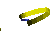 Animated sequence of a blue @ symbol with yellow curved accents rotating against gray background.