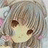 A 48x48 pixel buddy icon featuring a split composition with an anime-style character on the left and text elements on the right against a black background.
