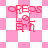 Pixelated pink and white checkered background with red text 'OREOS LOL ERN' in four identical quadrants.