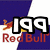 Four display Red Bull branding with distinct text overlays: 'IQ9', 'Travis', and 'Pastrana' in various fonts, colors, and positions against a blue-and-white background