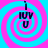 Four identical display a blue and pink spiral background with dark text reading 'I LOVE U' in the center of each