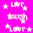 Pixelated text and stars on a bright pink background with no visible motion changes.