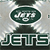 Static pixelated icon featuring the New York Jets logo with oval emblem and text on a gray background.