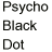 A static contact sheet of a 5x5 grid showing multiple black dots on white background with text phrases like "Psycho Black Dot" and "Did It Hypnotise U Yet" in the center, plus additional question-marked text at bottom right.