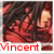 A static image of a character with long dark hair and red clothing, labeled "Vincent" in red text below.