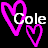 Static pixel art icon featuring two overlapping pink hearts and the name "Cole" in white text on a black background.