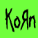 Green background with black handwritten text fragments 'Korn', 'Ko', and 'rn' in various positions, partially obscured by a gray rectangle.
