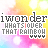 A static image with a repeating pattern of text and colorful background elements.
