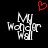 A black background displays two side-by-side pixelated text arrangements reading 'My Wonder Wall' with a red heart symbol above the left arrangement.