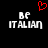 Red pixelated heart symbol above white pixelated text 'Be ITALIAN' on black background, two identical instances side-by-side.