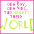 A 2x2 contact sheet of four animated frames showing a pixelated text-based icon with pink and green lettering on white background, each frame displaying slight variations in color saturation and brightness.