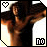 Pixelated image of a figure with outstretched arms, wearing dark clothing against a bright background, with text and heart symbols at corners.