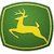 Green square with yellow border contains leaping deer silhouette; surrounding green background has yellow text fragments.