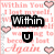 six with pink hearts and repeated text, each displaying a different phrase in black block letters over a faded background
