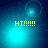 Animated blue-toned background with glowing light effects and yellow text reading 'HI!!!!!!' in four quadrants.